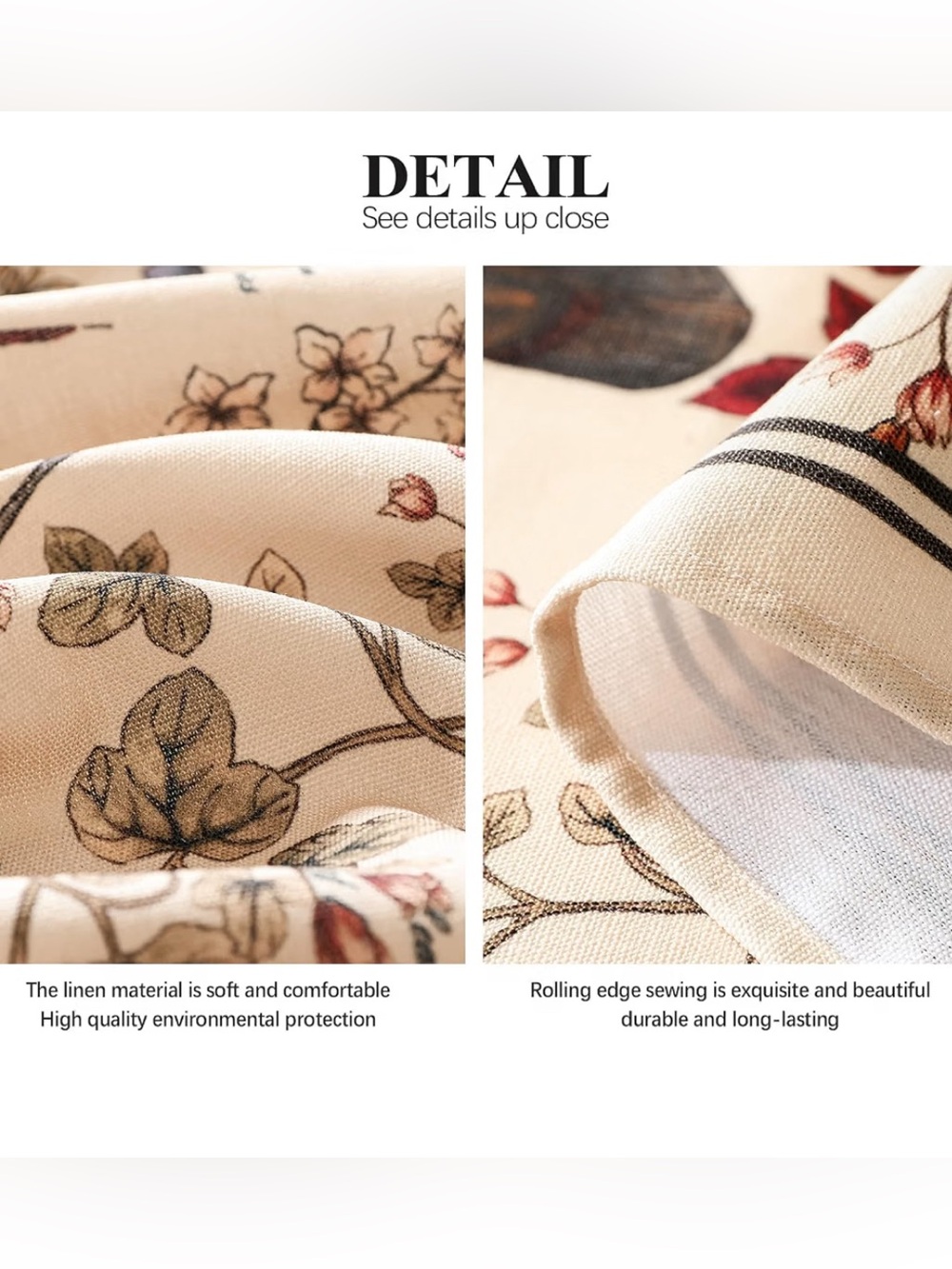 Designer French Linen Rectangular Tablecloth - Picture 8 of 10